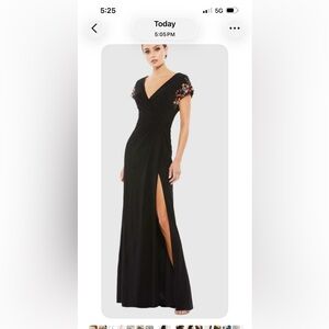 Mac Duggal Black Maxi Dress with Side Slit